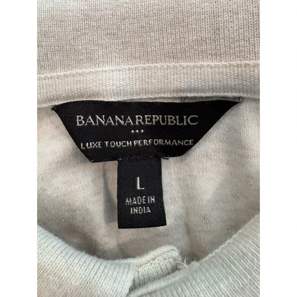 Banana Republic Men's Luxe Touch Performance Polo Oatmeal  Large
